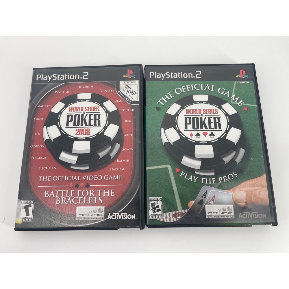 Activision World Series of Poker PS2 Bundle Black Good 2-Game Lot 2008 Official